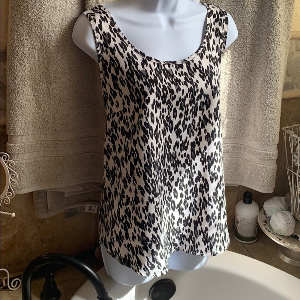 Leopard print blouse type tank top